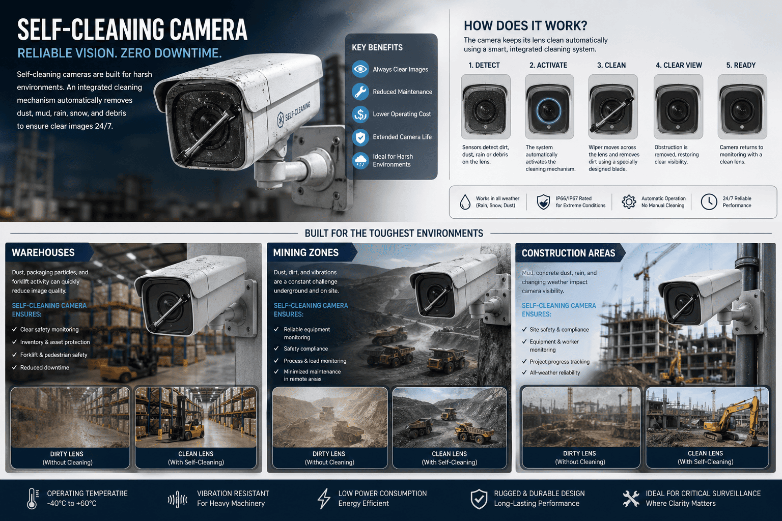 Self Cleaning Camera