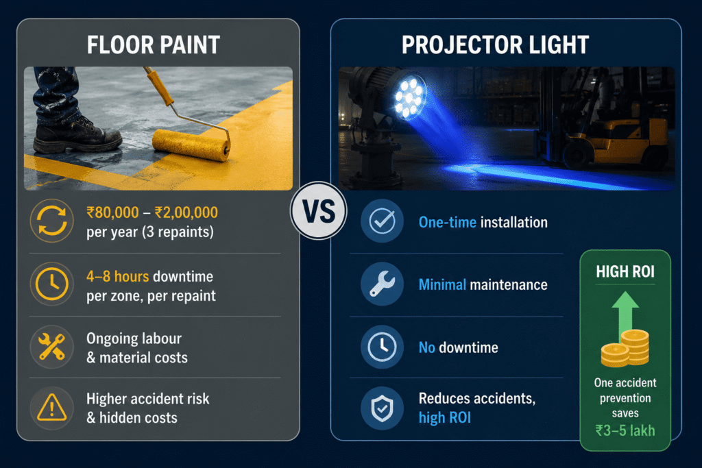 Floor Paint vs Projector light