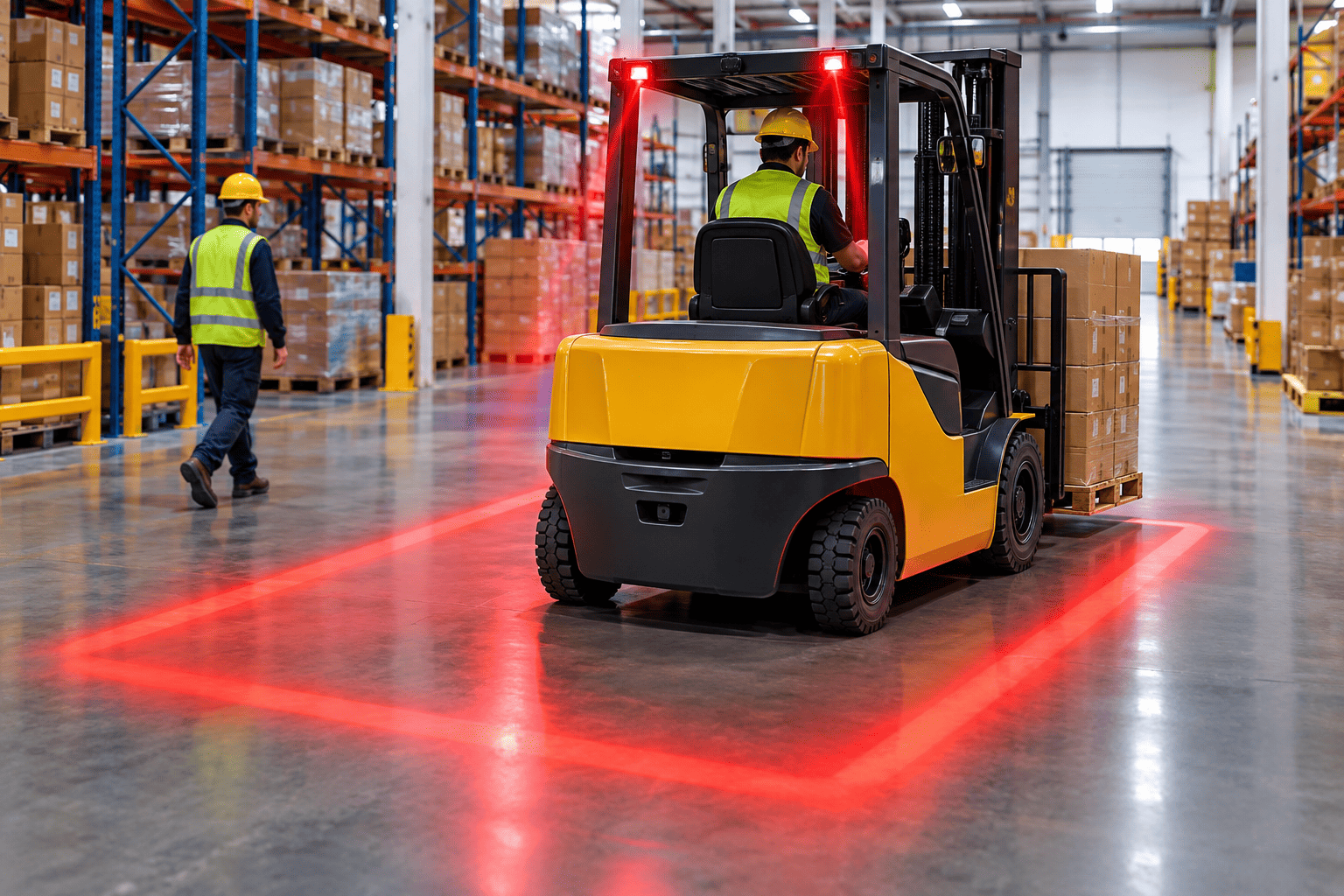 Red Zone Lights in Forklifts