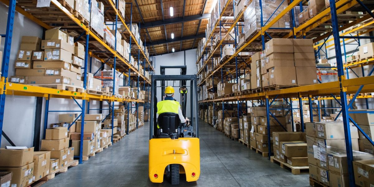 Forklift in Warehouse